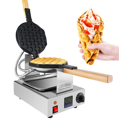 #ad DIGITAL TOP Version Puffle Egg Waffle Maker Professional Rotated Nonstick $249.99