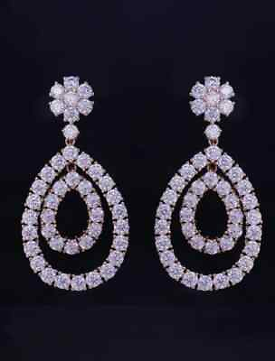 #ad Elegant Design Drop Earrings For Women 925 Sterling Silver Wedding Jewelry Gift. $264.83