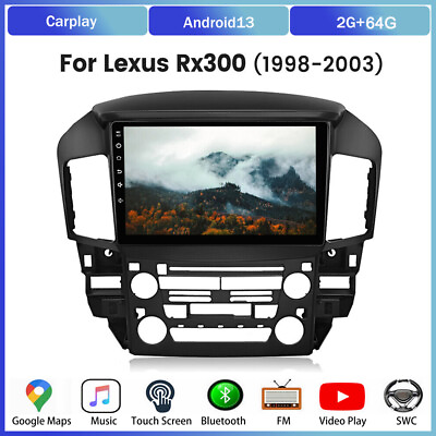 #ad 264G For Lexus Rx300 1998 2003 Android 13 Car Stereo Radio Carpaly GPS BT WiFi $144.88