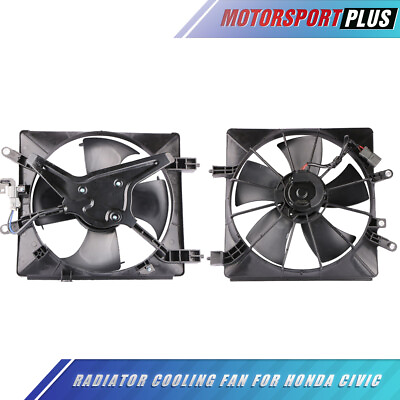 #ad 2PCS Left amp; Right AC Condenser Radiator Cooling Fan For 2001 2005 Honda Civic $68.90