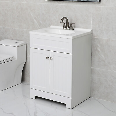 #ad 24quot; Bathroom Vanity Set Drop in Sink Combo Stainless Steel Faucet Pop Up Drain $339.99