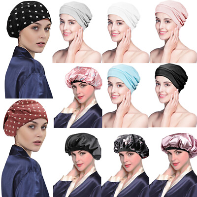 #ad Women Head Cover Bonnet Cotton Sleep Cap Slouchy Beanie Hat for Night Sleeping $7.99