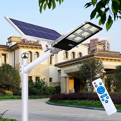 #ad 2500W Commercial LED Solar Street Lights Outdoor Dusk to Dawn IP65 Waterproof $89.99