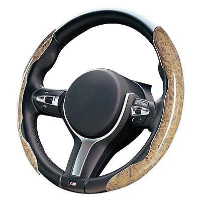 #ad Car Steering Wheel Cover Universal Safe ABS Steering Wheel Protector Beige $16.01