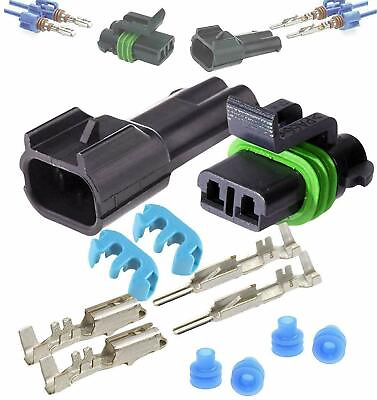 #ad Delphi Weather Pack 2 Pin Sealed Connector Kit 12 14 GA $6.99