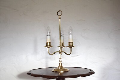 #ad Antique Brass Student Lamp Candelabra Desk Lamp Table Lamp Antique Lighting GBP 250.00