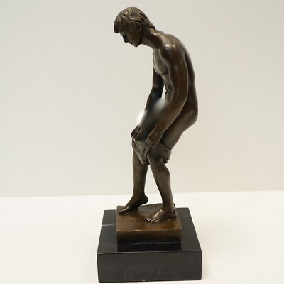 #ad Art Deco Style Statue Sculpture Athlete Sexy Art Nouveau Style Bronze Signed $185.99