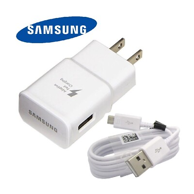 #ad Original Samsung Galaxy S6 S7 Edge 15W Fast Charger amp; 3.3 ft Micro USB Cable $6.99