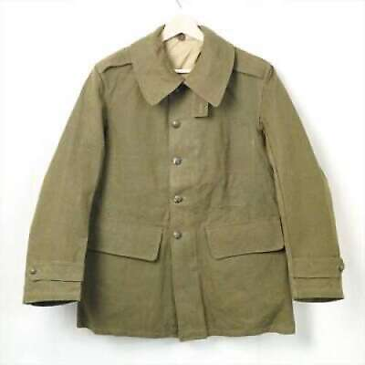 #ad French Army 30s 40s Vtg M 35 Linen Jacket Olive Green Size 50 Men#x27;s Outerwear $1980.00