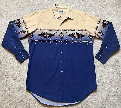 #ad Cumberland Outfitters Vintage Aztec Southwest Western Shirt XL $19.99
