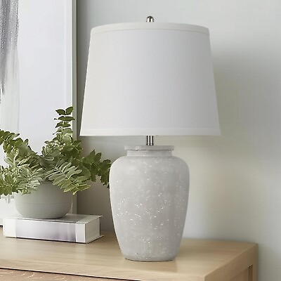 #ad VerRon Bedside Table Lamps Minimalist Resin Desk Lamp with White Fabric Shad... $92.18