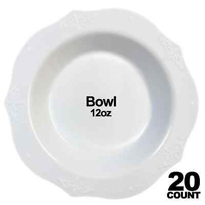 #ad Antique Collection Premium Disposable White Plastic Bowls 12 oz BULK $314.98