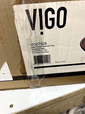 #ad Vigo VG07028 Mahogany Moon Tempered Glass Vessel Sink Copper $41.99
