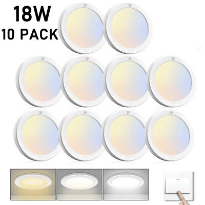 #ad 10 Pack LED Ceiling Light Sensor Dimmable Light Flush Mount Kitchen Home Fixture $129.99