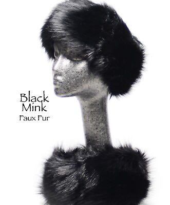 #ad Black Faux Fur Adjustable Halo Headband $30.00