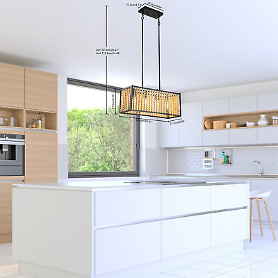#ad Wood Bead Chandelier Boho Style Pendant Light Ceiling Lamp Fixture Home Decor $54.01
