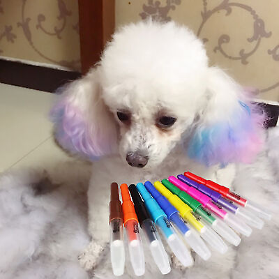 #ad 10pcs Dog Dye Powder Long Lasting Compact Pet Grooming Dye Agent Stick Excellent $18.87