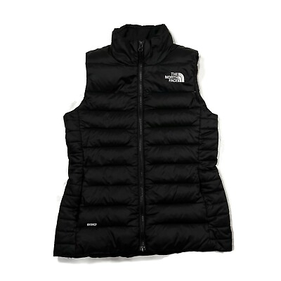 #ad The North Face 550 Down Vest Womens XS Black Quilted Full Zip Puffer $34.99