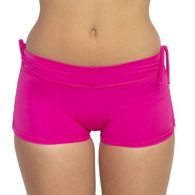 #ad NEW Eco Friendly Cheeky Adjustable Length Tie Side Stretch Hot Yoga Shorts NWT $39.99
