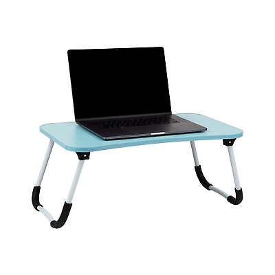 #ad Foldable Bed Tray Lap Desk with Fold Up Legs Freestanding Portable Table Blue $21.50