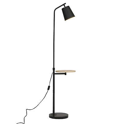 #ad 65quot; Modern Floor Lamp with Faux Wood Finished Table Tall Pole Standing Light $37.60