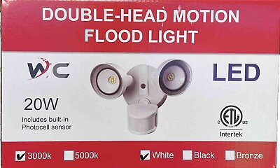 #ad LED White Motion Sensor Light Outdoor Hardwired 120V 3000K $25.99