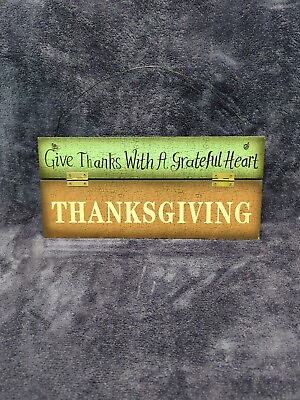 #ad Thanksgiving Home Decor Sign Rustic Aged Wood Metal $11.50