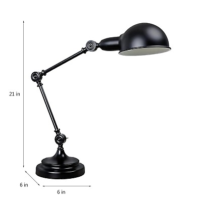 #ad Brass Metal Adjustable Swing Arm Desk Lamp Eye Caring Study Desk Lamps Black $114.69