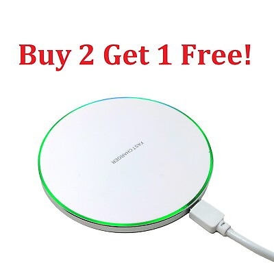 #ad Wireless Fast Phone Charging Pad Mat Dock Charger Stand iPhone Samsung Mobile $8.49