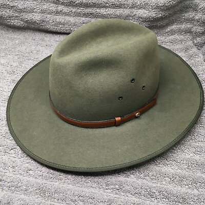 #ad Akubra Coober Pedy Hat Size 58 US 7 1 4 Green Pure Fur Felt Made In Australia $99.99