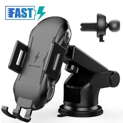 #ad Wireless Car Charger 10W Fast Charging Auto Clamping Car Mount Cell Phone Holder $16.43