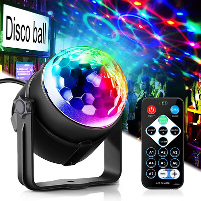 #ad Sound Activated Party Lights with Remote Control Dj Lighting Disco Ball Strobe $11.60