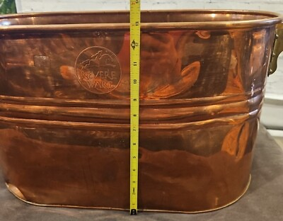 #ad Vintage Revere Ware Copper Tub BEAUTIFUL Large Rustic DECORATIVE $199.99