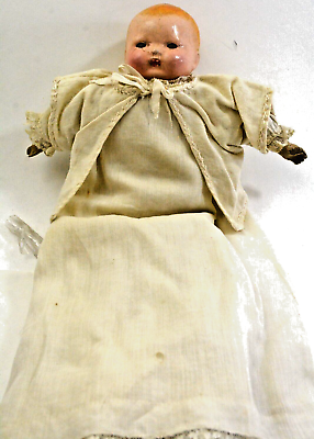 #ad Antique Century Doll Co. Composite head Baby Doll with Rocker eyes 14quot; 1920s $89.00