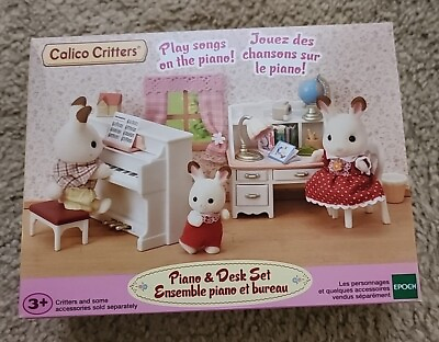 #ad NEW Calico Critters Piano amp; Desk 20 Piece Set with Rabbit Family amp; Playing Piano $14.89