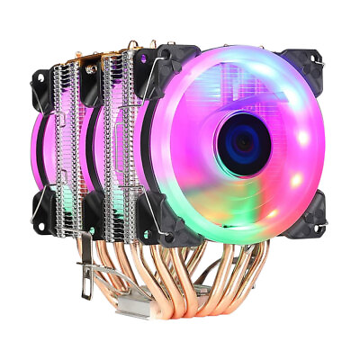 #ad 3 Fans Air Cpu Cooler With 6 Copper Heatpipes Rgb Cooling Fan For Pc Processor $43.99