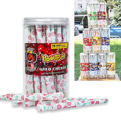 #ad 9 Style Flavored HORNET King Size Pre Rolled Rolling Paper Cones 72 Packs $14.65