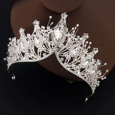 #ad Baroque Rhinestone Crystal Princess Tiara Crown Wedding Prom Hair Accessories $11.25
