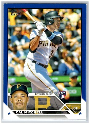 #ad #313 Cal Mitchell Pittsburgh Pirates 2023 Topps Retail Blue Parallel $1.01