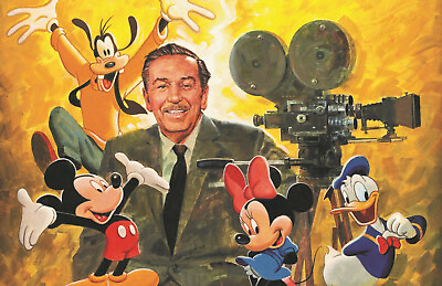#ad Walt Disney Portrait Poster Print 11x17 Mickey Minnie Donald Goofy $17.99