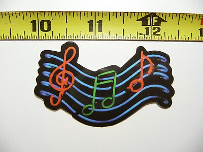 #ad MUSICAL NOTES MUSIC NEON STYLE STICKER DECAL COLORFUL FUNNY CELEBRATION $2.74