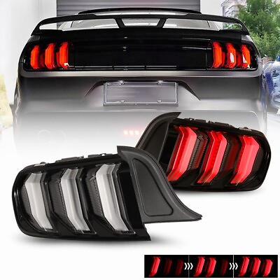 #ad For 2015 2022 2023 Ford Mustang LED Tail Lights Sequential Euro Style Clear Lens $369.99