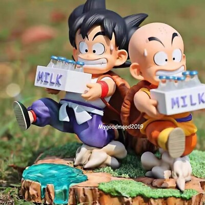 #ad Funny Son Goku amp; Kuririn MilkMan Style Figure PVC Statue Toy Anime Dragon Ball $26.99