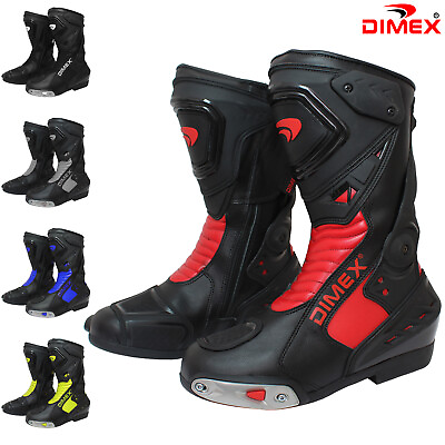 #ad Mens Motorcycle Long Boots Waterproof Leather Motorbike CE Armoured UK Size GBP 54.99