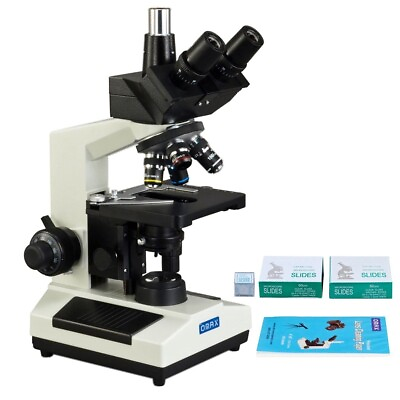 #ad 40X 2000X Laboratory Trinocular LED MicroscopeBlank SlidesCoversLens Paper $361.99