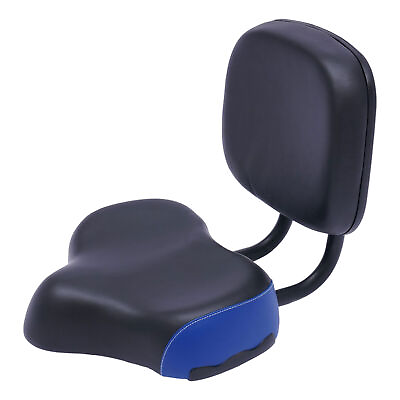 #ad Universal Bicycle Seat Large Comfort Wide Saddle Seat With Back Rest Cushion HOT $33.11