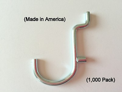 #ad 1000 PACK 1quot; Jumbo #x27;J#x27; Metal Peg Garage Hanger Hooks. 1 8 to 1 4 Inch Pegboard $231.00