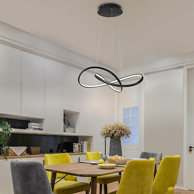 #ad Modern Dimmable LED Chandelier Pendant Lamp Round Ceiling Light Remote Control $60.80