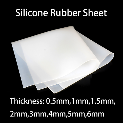 #ad Silicone Rubber Sheet Clear White 0.5 1 2 3 5 6MM Thick Mat 60℃ 260℃ High Temp $61.34