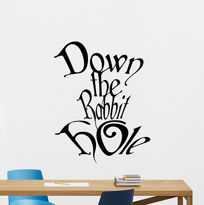 #ad Down The Rabbit Hole Wall Decal Alice In Wonderland Vinyl Sticker Mural 47crt $29.97